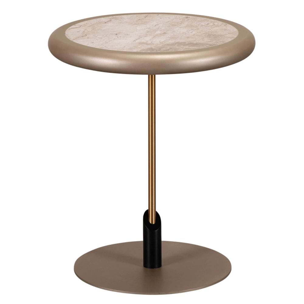 Mesa de Apoio Duo_Travertino_Champagne - 1